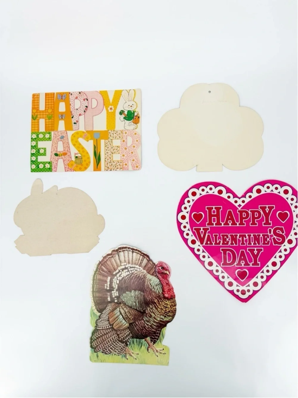 5 Vintage Holiday Die Cutouts